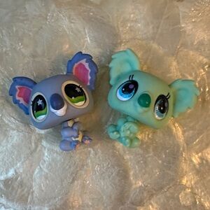 Two Hasbro Littlest Pet Shop koala bear figures Rare and collectible